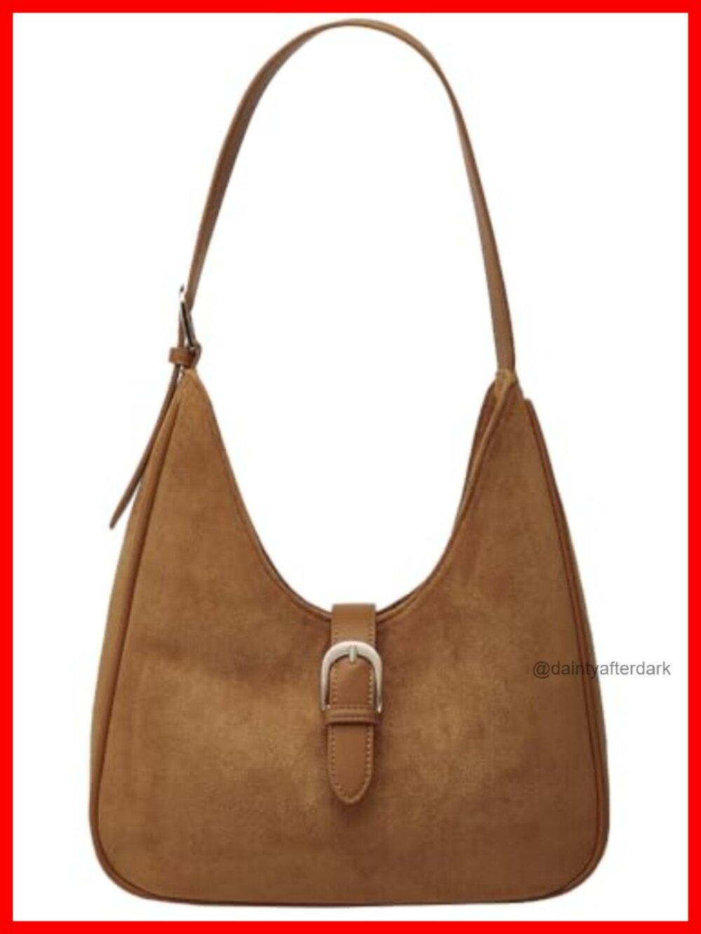Faux Suede Shoulder Bag Retro Saddle Clutch Small Tote Slouchy Crescent Handbag
